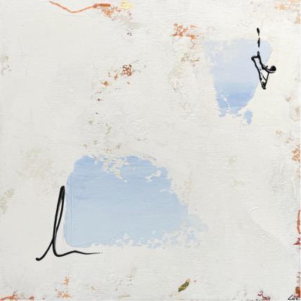 Peinture Saidnaya par Luz Alexandra | Tableau Abstrait Acrylique, Feuille d'or, Pastel Minimaliste