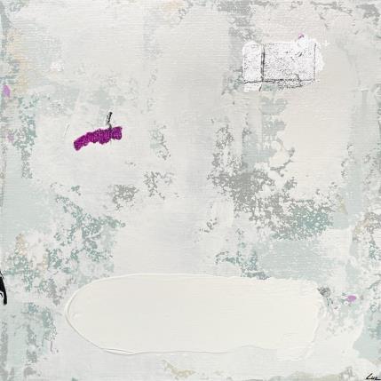 Peinture Diversion par Luz Alexandra | Tableau Abstrait Acrylique, Feuille d'argent, Pastel Minimaliste