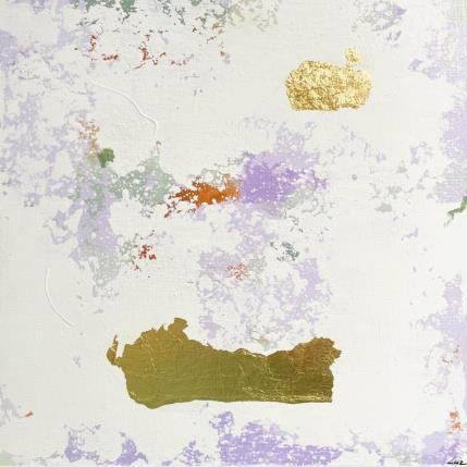 Peinture L'armure par Luz Alexandra | Tableau Abstrait Feuille d'or Minimaliste