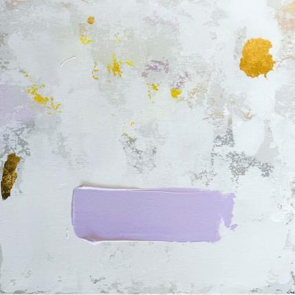 Peinture Vue sur paradis par Luz Alexandra | Tableau Abstrait Acrylique, Feuille d'or Minimaliste