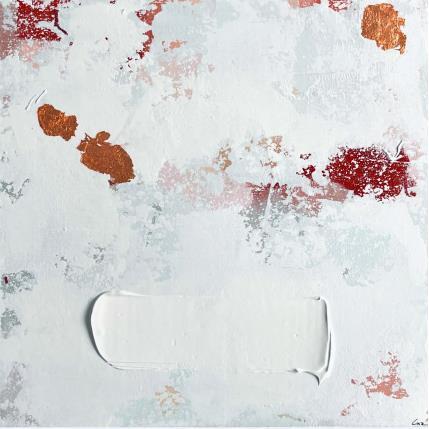 Peinture En attendant... par Luz Alexandra | Tableau Abstrait Acrylique, Feuille d'or Minimaliste