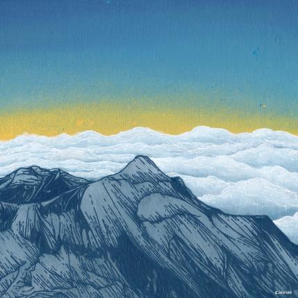 Peinture Aiguille de Bionnassay par Huon Coralie | Tableau Figuratif Acrylique Nature, Paysages