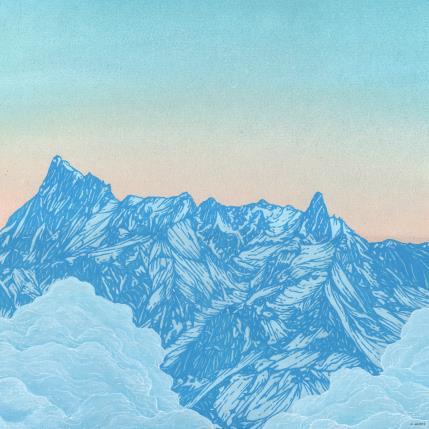 Peinture Du Géant aux Jorrasses par Huon Coralie | Tableau Figuratif Acrylique Nature, Paysages