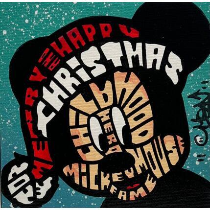 Gemälde X-MAS HAT MICKEY von Cmon | Gemälde Pop-Art Pop-Ikonen