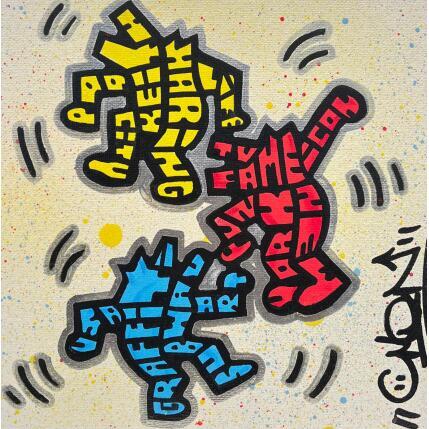 Gemälde WOLF KEITH HARING von Cmon | Gemälde Pop-Art Pop-Ikonen