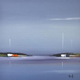 Painting Douceur marine by Roussel Marie-Ange et Fanny | Painting Abstract Oil Marine