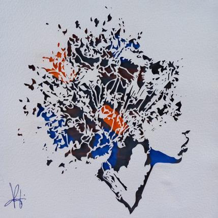 Peinture Défiance par Louafi Valentine | Tableau Figuratif Papier Minimaliste, Portraits