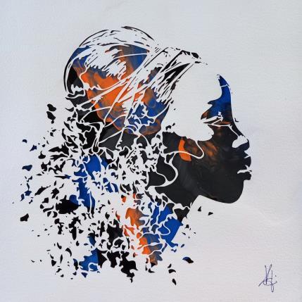 Peinture Déesse Ala par Louafi Valentine | Tableau Figuratif Papier Minimaliste, Portraits