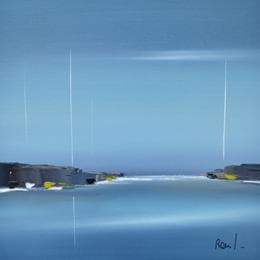 Painting Doux rivage by Roussel Marie-Ange et Fanny | Painting Abstract Oil Marine