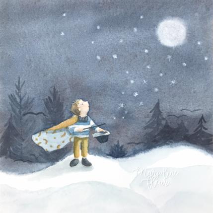 Painting Lucien le magicien by Marjoline Fleur | Painting Naive art Watercolor Child