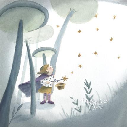 Painting Aimée la fée by Marjoline Fleur | Painting Naive art Watercolor Child