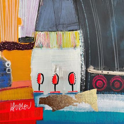 Pintura AMARRAGE por Lau Blou | Pintura Abstract Acrylic, Gluing, Gold leaf