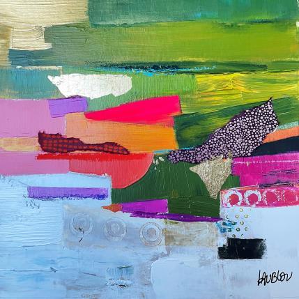 Peinture Premiers froids par Lau Blou | Tableau Abstrait Acrylique, Collage, Feuille d'or Paysages