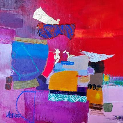 Peinture ST23-0934 par Lau Blou | Tableau Abstrait Acrylique, Collage, Feuille d'or