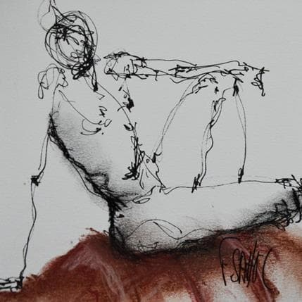 Peinture Edmond par Sahuc François | Tableau Figuratif Acrylique Minimaliste, Nu