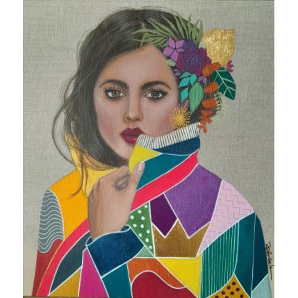 Painting Nicole by Rosângela | Painting Figurative Acrylic Portrait