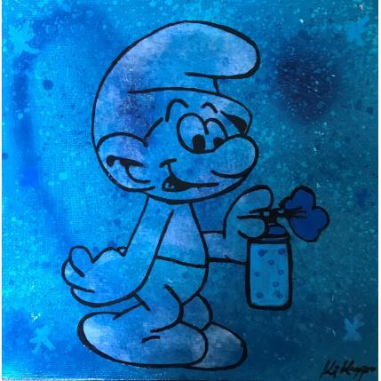 Peinture Schtroumpf tag par Kikayou | Tableau Pop-art Acrylique, Collage, Graffiti Icones Pop