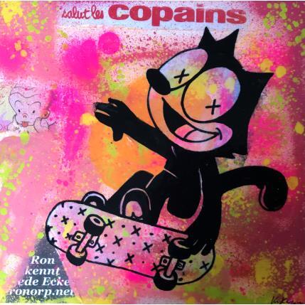Peinture Felix skate par Kikayou | Tableau Pop-art Acrylique, Collage, Graffiti Icones Pop