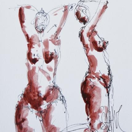 Peinture Marie par Sahuc François | Tableau Figuratif Acrylique Minimaliste, Nu