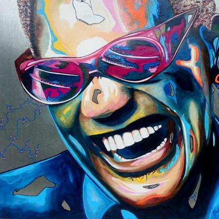 Peinture Ray Charles par Medeya Lemdiya | Tableau Pop-art Acrylique, Métal Icones Pop