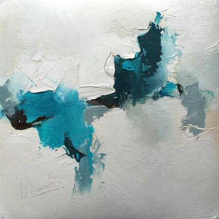 Painting derrière le brouillard  by Dumontier Nathalie | Painting Abstract Oil Minimalist