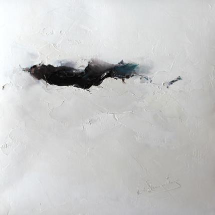 Peinture l'hiver me comble de bonheur par Dumontier Nathalie | Tableau Abstrait Huile Minimaliste