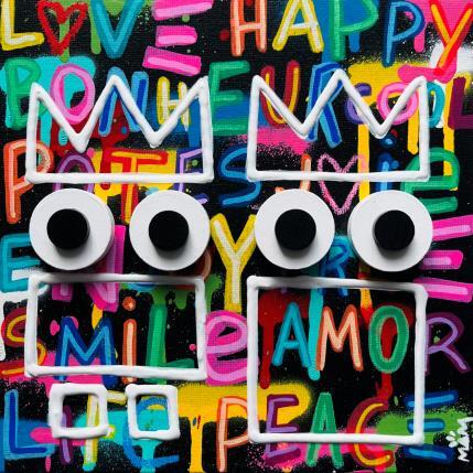 Peinture Les 2 potes néons par Mam | Tableau Pop-art Acrylique Icones Pop, Portraits, Scènes de vie