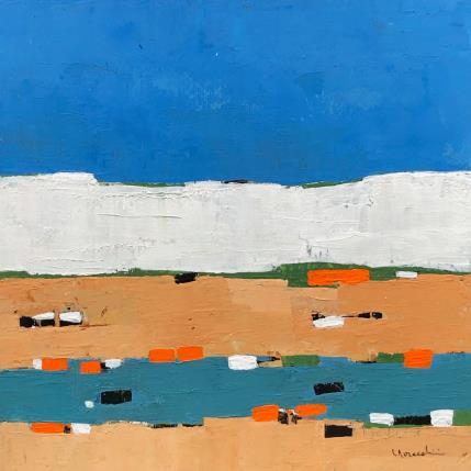 Peinture V317 par Moracchini Laurence | Tableau Abstrait Acrylique, Poudre de marbre Marine, Paysages