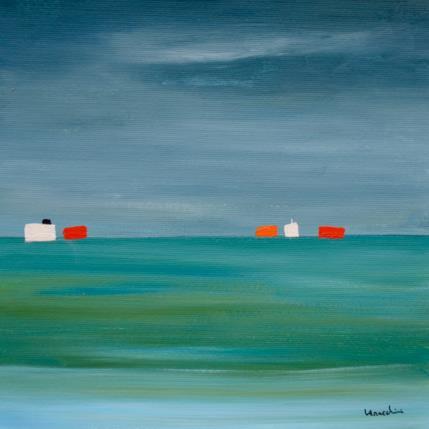 Peinture V461 par Moracchini Laurence | Tableau Abstrait Acrylique Marine