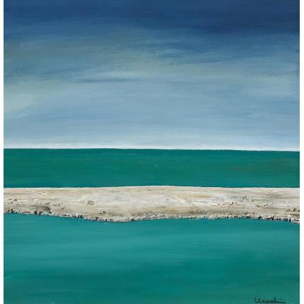 Peinture T429 par Moracchini Laurence | Tableau Abstrait Acrylique, Poudre de marbre Marine, Minimaliste, Paysages