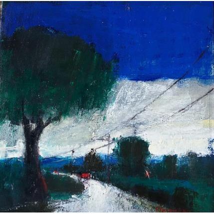 Peinture Entre chien et loup par Fernando | Tableau Figuratif Huile Paysages, Urbain