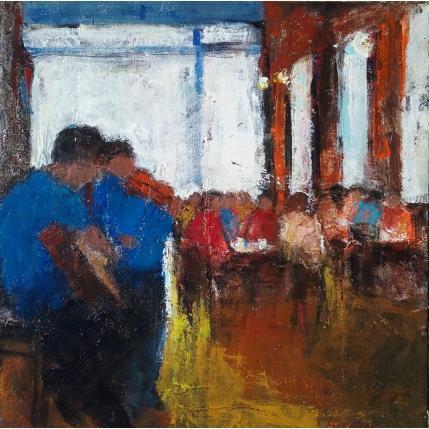 Peinture Moment Présent par Fernando | Tableau Figuratif Huile Musique, Scènes de vie