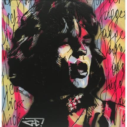 Peinture Mick Jagger par G.C.Popartist | Tableau Pop-art Acrylique, Collage, Graffiti Icones Pop