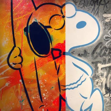 Peinture Snoopy Surf Bi Colors par Kedarone | Tableau Pop-art Acrylique, Graffiti Icones Pop