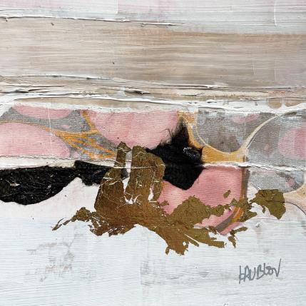 Peinture La source d'Emilie-3 par Lau Blou | Tableau Abstrait Acrylique, Carton, Collage, Feuille d'or Minimaliste