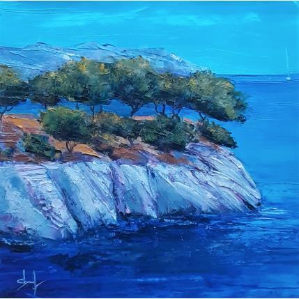 Peinture Près de Cap Canaille - Cassis en Méditerranée par Degabriel Véronique | Tableau Figuratif Huile Marine, Nature, Paysages