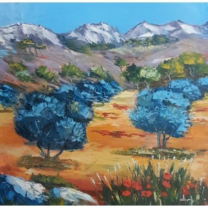 Peinture Les Alpilles en Provence par Degabriel Véronique | Tableau Figuratif Huile Nature, Paysages