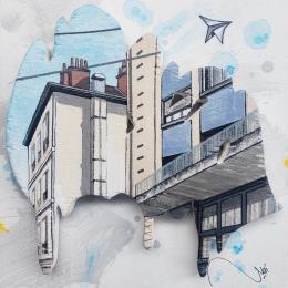 Gemälde Front 2 von Lassalle Ludo | Gemälde Street art Acryl, Graffiti, Holz Architektur, Landschaften, Pop-Ikonen, Urban