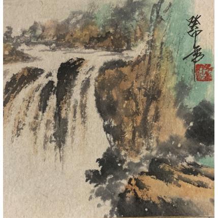 Painting Waterfall  by Yu Huan Huan | Painting Figurative Ink Landscapes