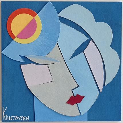 Peinture Romy par Gustavsen Karl | Tableau Figuratif Acrylique, Bois, Collage Portraits