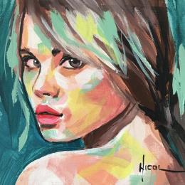 Painting stay by Vacaru Nicoleta  | Painting Figurative Oil Portrait