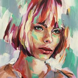 Painting Bloom by Vacaru Nicoleta  | Painting Figurative Oil Pop icons, Portrait