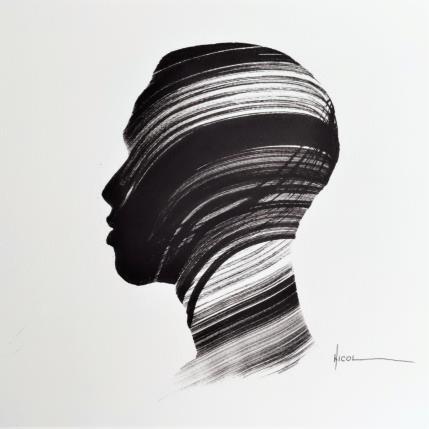 Peinture Time XL par Nicol | Tableau Figuratif Encre, Huile Portraits