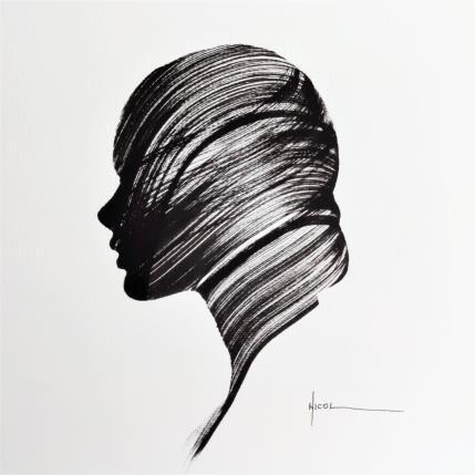 Peinture Time XLIV par Nicol | Tableau Figuratif Encre Portraits