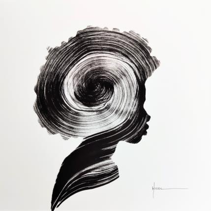 Peinture Time LVIII par Nicol | Tableau Figuratif Encre Portraits