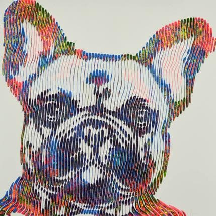Peinture Ma boule d'amour mon frenchy bouldogue par Schroeder Virginie | Tableau Pop-art Acrylique Icones Pop