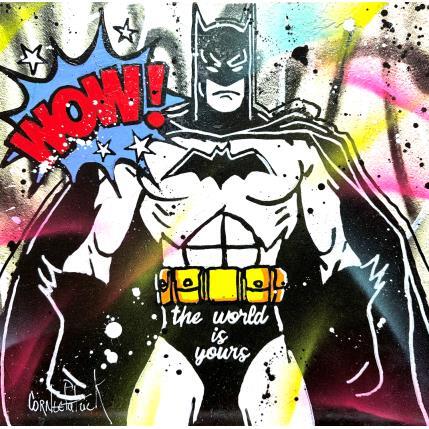 Peinture Batman, wow par Cornée Patrick | Tableau Pop-art Graffiti, Huile
