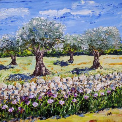 Peinture Couleurs des oliviers. par Rey Ewa | Tableau Figuratif Acrylique Paysages