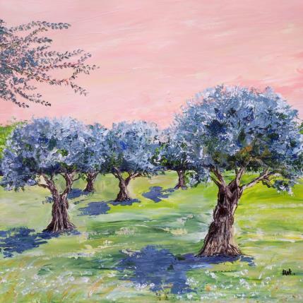 Peinture Lumières d'oliviers. par Rey Ewa | Tableau Figuratif Acrylique Paysages