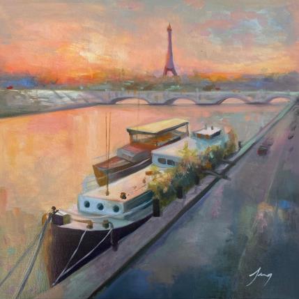 Peinture Soleil-Sur-Seine par Jung François | Tableau Figuratif Huile